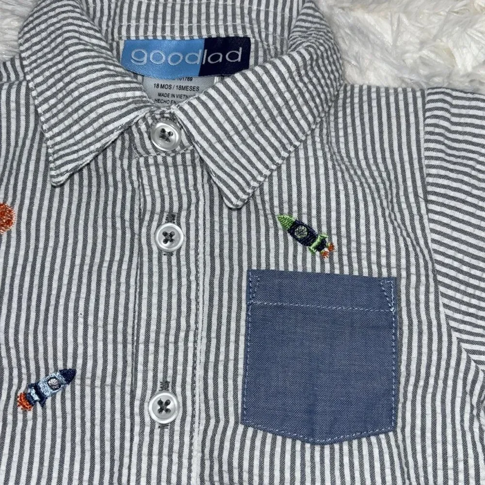 Good Lad Seersucker Romper New 18 Months